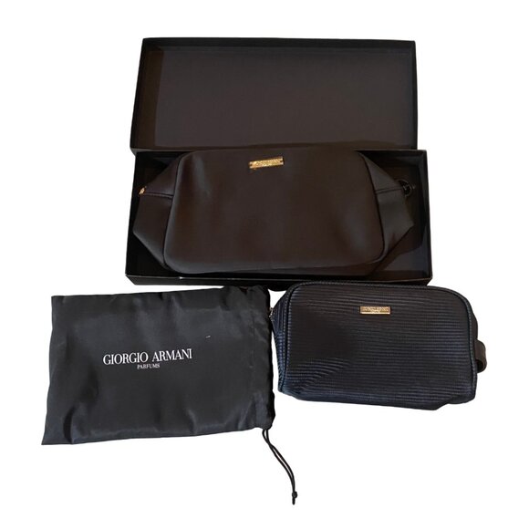 Giorgio Armani Parfums Travel Toiletry Bag Duo with Gift Box - Picture 1 of 6